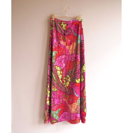 70s velvet psychedelic maxi skirt