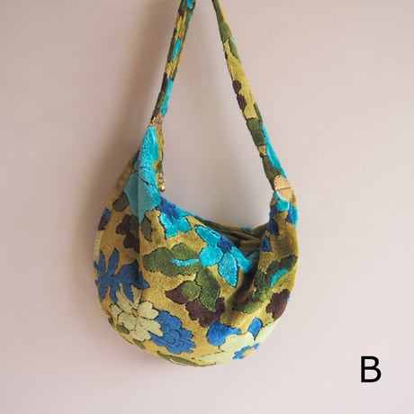 60〜70s floral tapestry bag