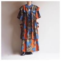 "The African Village" big collar tunic dress & skirt (OR×BU)