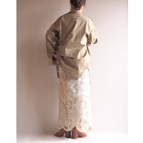 original remake lace patchwork maxi skirt 【B】