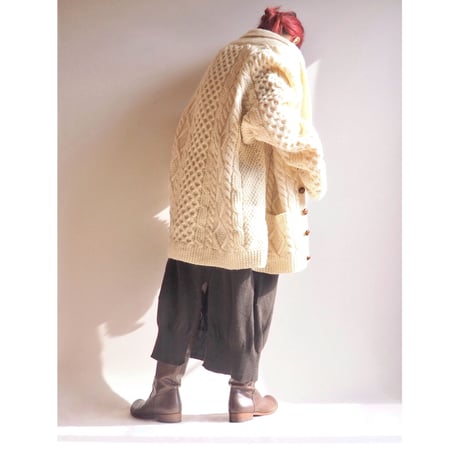 made in Ireland oversized aran knit cardigan