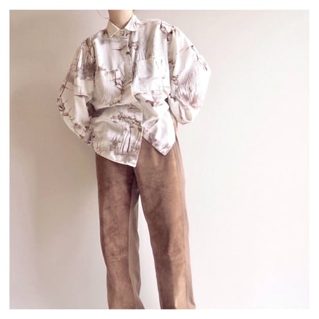 vintage ink painting blouse