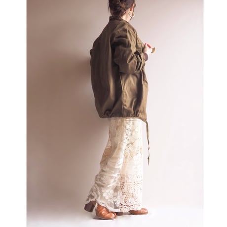 original remake lace patchwork maxi skirt 【D】