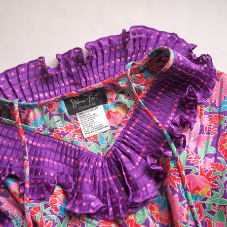 80s "Diane Freis" floral ruffle blouse (PU)