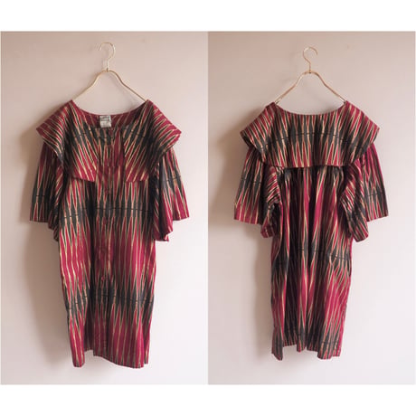 "The African Village" big collar tunic dress & skirt (BD×BK)