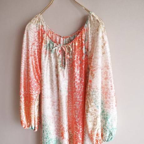 70s abstract gather house maxi dress