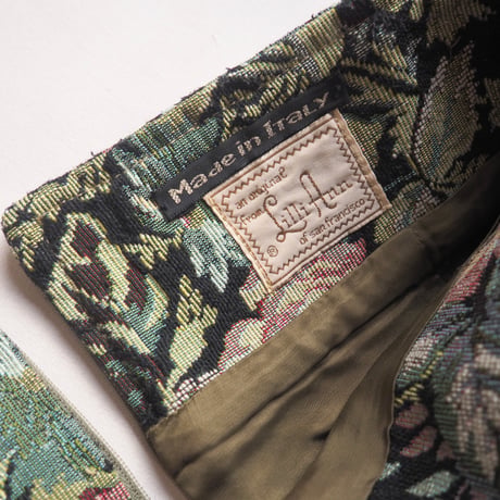 70s〜 ”Lilli Ann" floral beaded tapestry pants