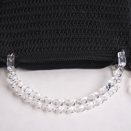 40〜50s lucite crochet woven bag  (BK)