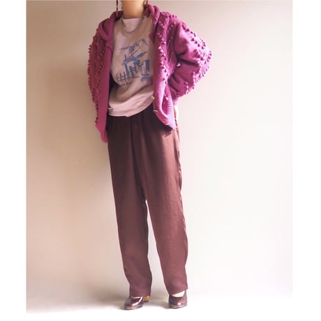 vintage popcorn design cardigan