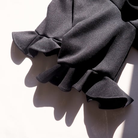 70〜80s floral ruffle maxi dress