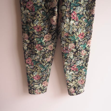 70s〜 ”Lilli Ann" floral beaded tapestry pants