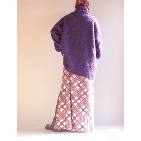 70s ”Nelly de Grab" metallic plaid maxi skirt
