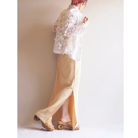vintage floral embroidered sheer jacket
