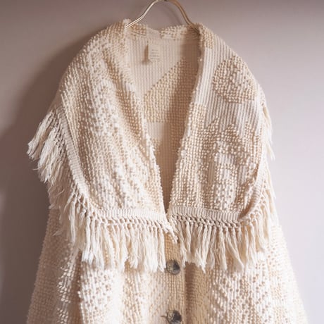 vintage big collar fringe chenille jacket