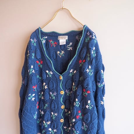 "KOMPLiMENTE" floral embroidered folk cardigan