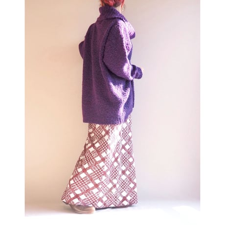 70s ”Nelly de Grab" metallic plaid maxi skirt
