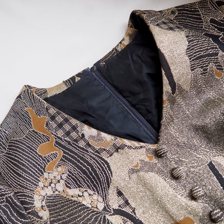 70s metallic floral maxi dress