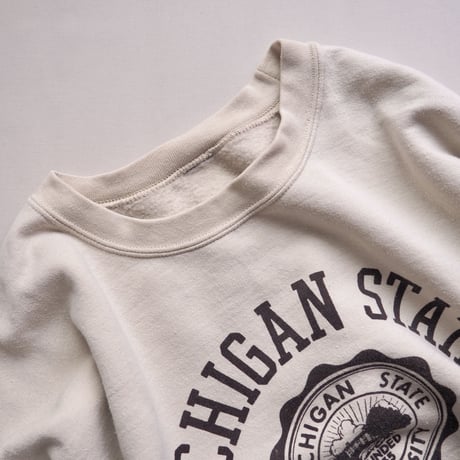90s beige college print sweat