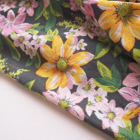 70s〜 s/s floral ruffle midi dress
