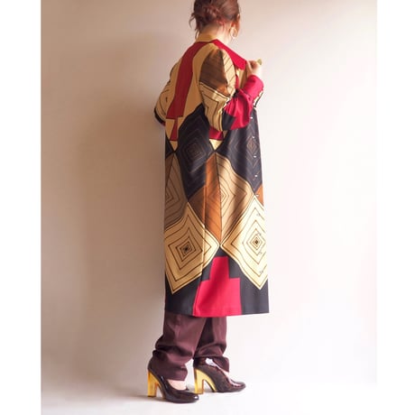 70s geometric design midi dress