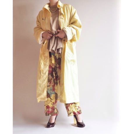 80s lemon yellow nylon design coat