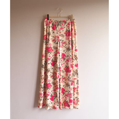 70s floral blouse & flare pants set