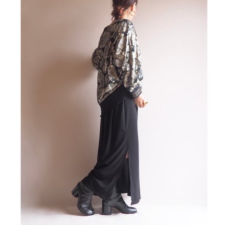 70〜80s "Andree Gaye" metallic floral blouse