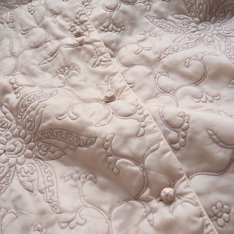 60〜70s "Selber Bros" floral quilted maxi robe