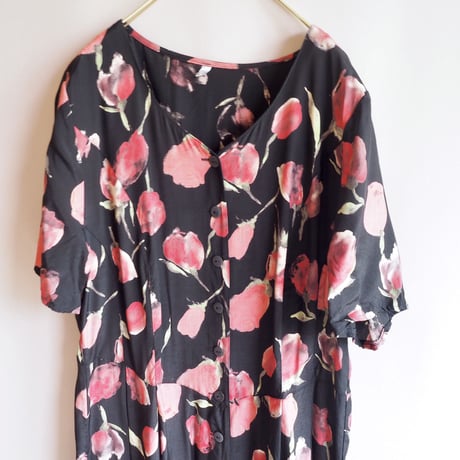 90s tulip print maxi dress