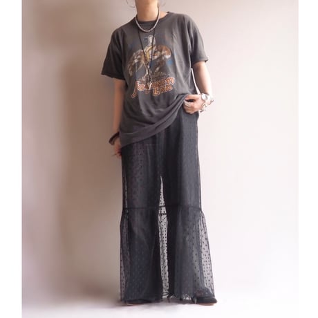 90s〜 sheer tulle dot maxi skirt