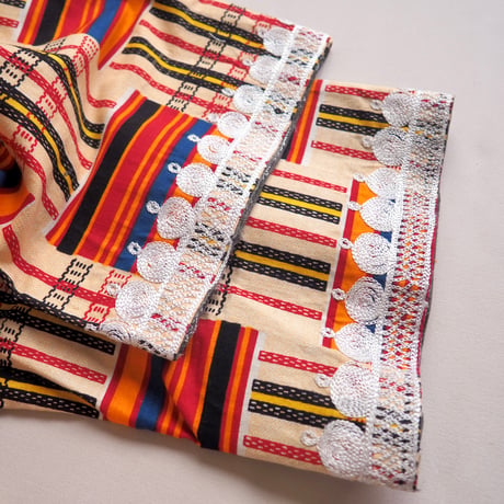 vintage african batik embroidered blouse