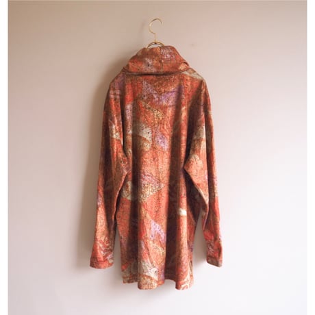 90s abstract turtleneck velours tops