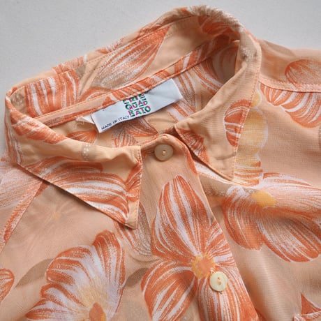 vintage sheer oversized floral blouse