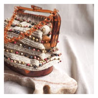 60s old plastic×crochet beads bag