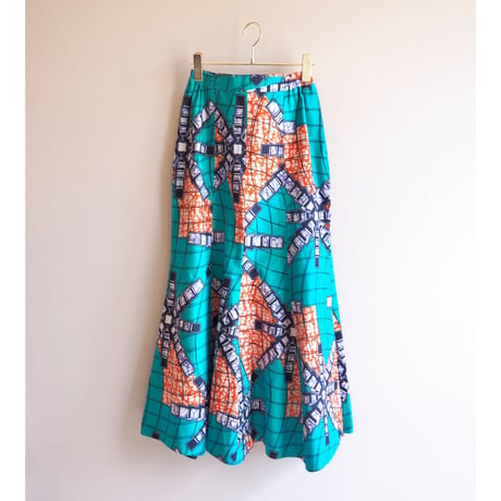 vintage african batik maxi skirt