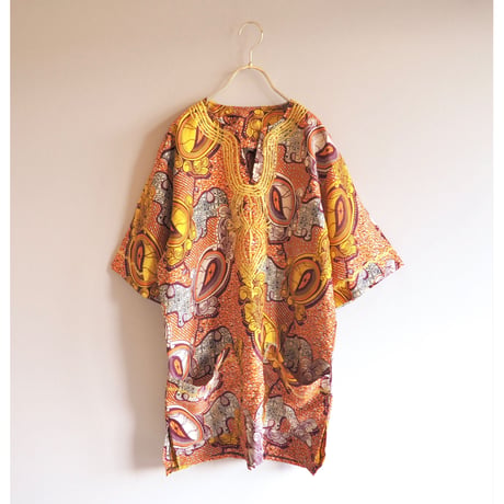 vintage african batik embroidered blouse