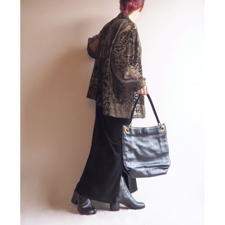 "Coldwater Creek" botanical velvet sheer blouse