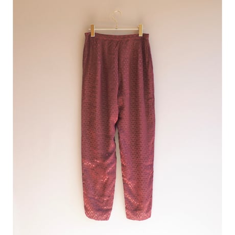 "O.B.MOON" abstract satin blouse & pants set