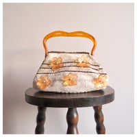 50〜60s floral beads × lucite woven bag
