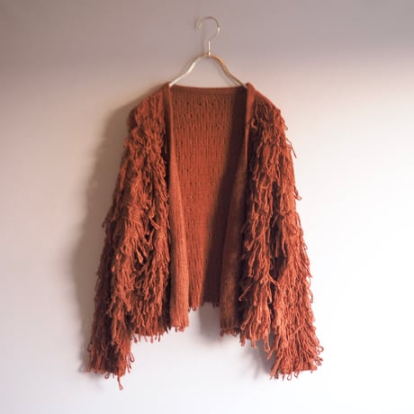 vintage loop fringe cropped cardigan