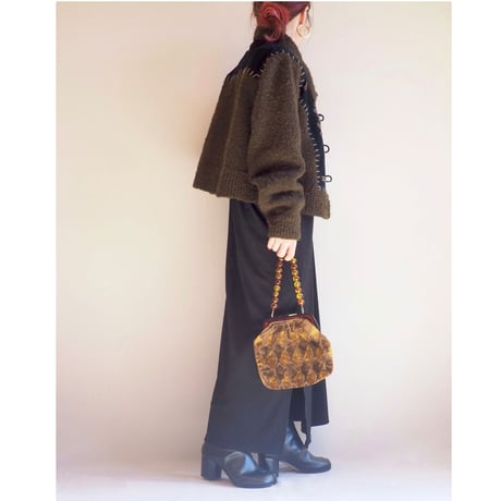 "Sandy Starkman" suede × knitted jacket