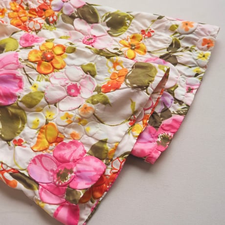 60s "Barbara Lee" quilted floral house maxi dress