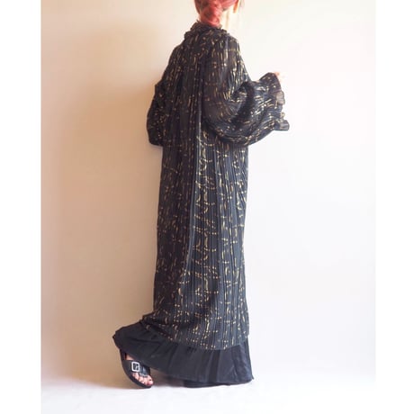 vintage ruffle pleated midi dress