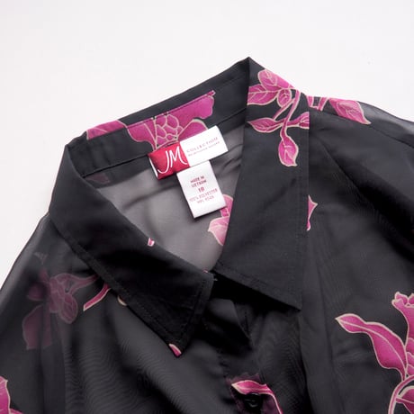 "Jennifer Moore" floral oversized sheer blouse