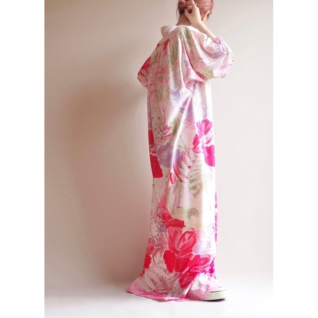 70s floral maxi house dress