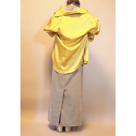 oversized yellow satin shirts