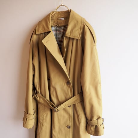 80s quilted sleeve design trench coat