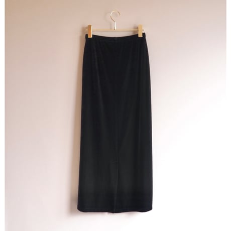 "notations" black velours maxi skirt
