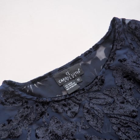 "Carol Little sport" floral velvet sheer blouse