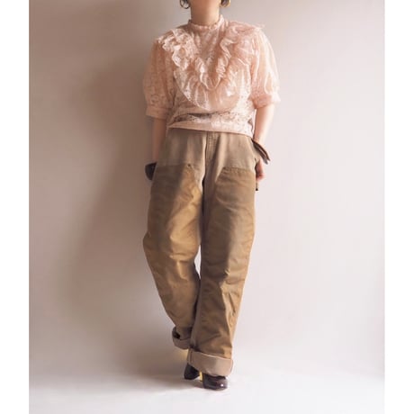 80s〜 ruffle lace blouse